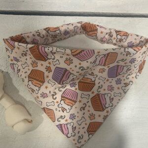 Cute Cupcake and Bone Patterned dog bandana
